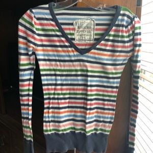 Mossimo Long Sleeve Multicolor Stripe Sweater